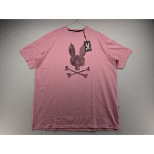 NWT Psycho Bunny Men's Grant Bunny Graphic Tee in Mauve Shadows size XXL
